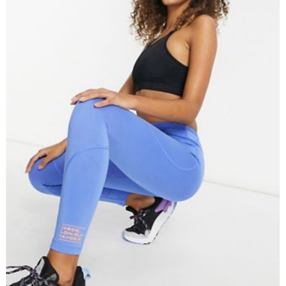 NWOT Blue and Peach detail Workout Leggings
